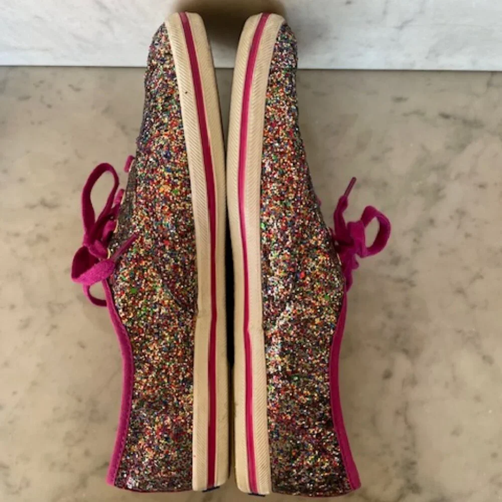 KEDS X KATE SPADE Champion Grape Glitter Women Lace Up Sneakers Size US 10